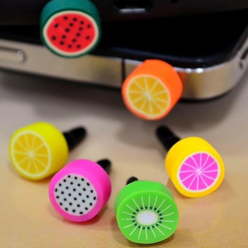 1pcs Universal Silicone Anti Poeira Plug Para 3.5mm Acessórios Do Telefone Móvel Fone de Ouvido-Jack Poeira Plug Fruta moldada para Smart Phone
