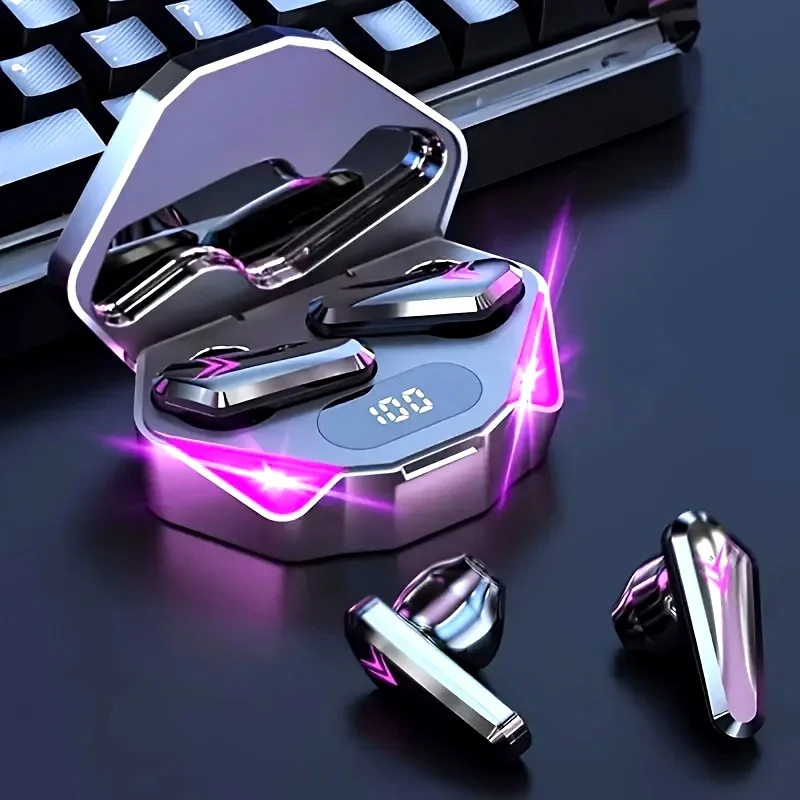 Fones de Ouvido Bluetooth TWS X15 com Display LED para Gamers, Fones Sem Fio com Microfone e Cancelamento de Ruído