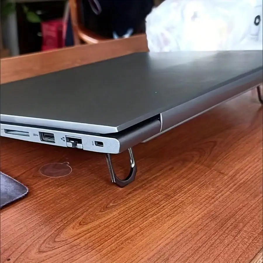 Suporte dobrável para laptop, 2 peças, liga de alumínio, portátil, invisível, com resfriamento, ergonômico, para notebook, para mesa de escritório
