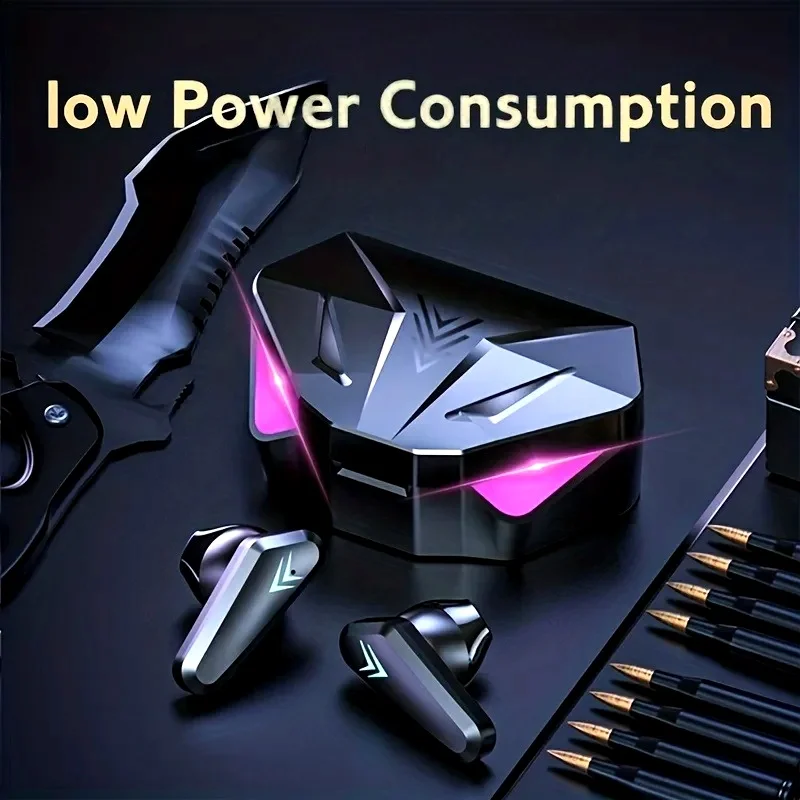 Fones de Ouvido Bluetooth TWS Sem Fio com Display LED para Gamers com Microfone Fones de Ouvido Sem Fio com Cancelamento de Ruído X15