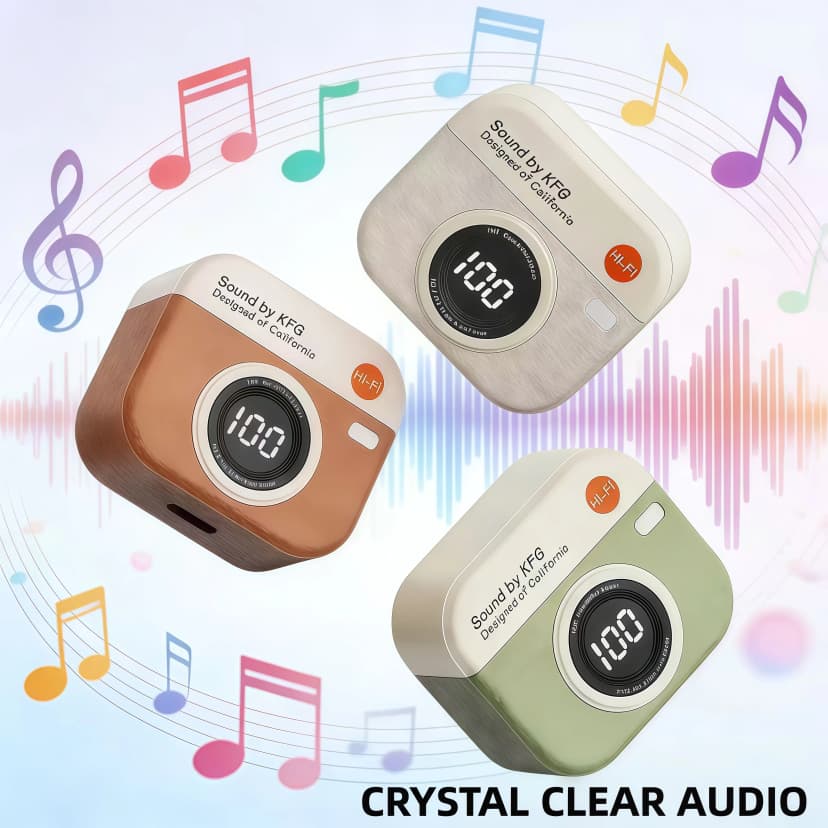Novo Fone de Ouvido Sem Fio Q86 2026, Fones Bluetooth Estéreo para Esportes, Estilo Câmera Retrô para Xiaomi, Huawei, iPhone