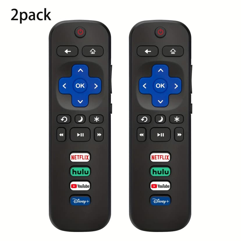 2 controles remotos compatíveis com TCL Roku/Hisense Roku/Onn Roku/Philips Roku smart TV (não aplicável a RokuStick e caixa)