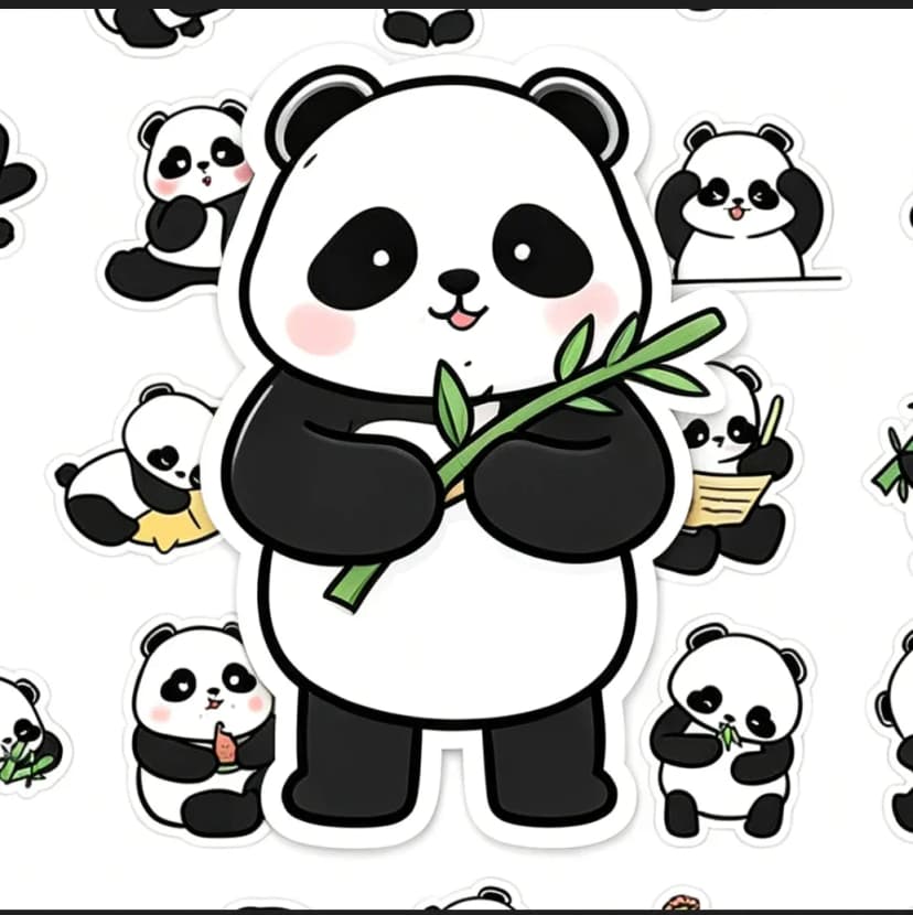 Conjunto de 50 Adesivos de Panda Fofos DIY à Prova d'Água para Decoração de Telefone, Laptop, Bagagem, Copo e Caderno