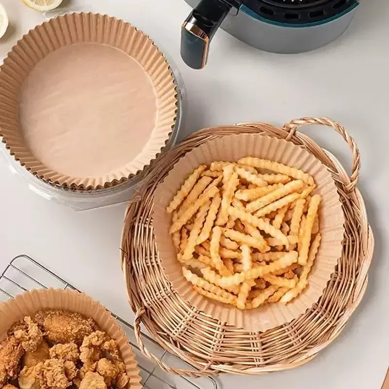 Papel especial para fritadeira a ar, papel para assar alimentos domésticos, papel antiaderente para tigela, papel multifuncional para cozinha, resistente a óleo.