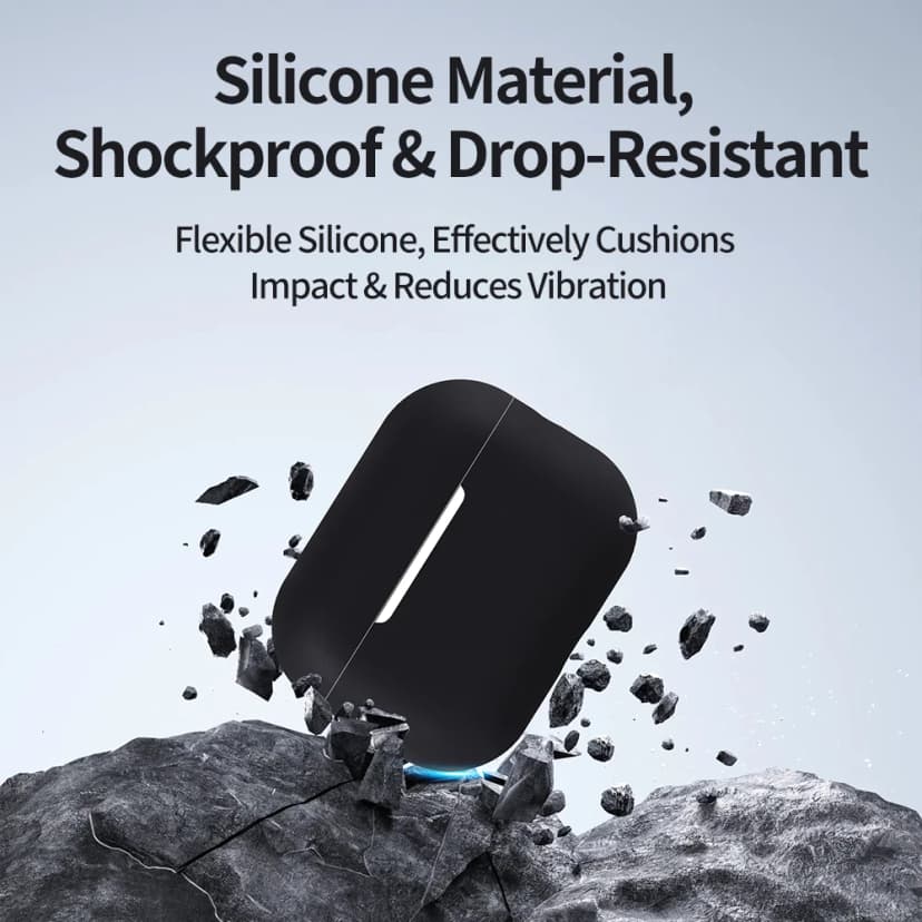 Capa Protetora de Silicone Macio Compatível com Apple AirPods Pro 3 (3ª Geração 2025) Capa Antichoque para Fone de Ouvido com Carregamento USB-C Acessórios para Fones de Ouvido Bluetooth Sem Fio