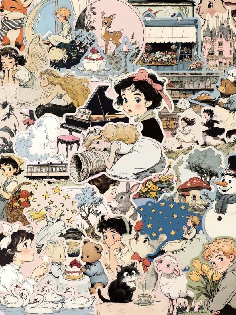 Conjunto de adesivos de personagens de desenhos animados/quadros em quadrinhos, 50 peças, para notebook, laptop, bagagem, garrafa de água