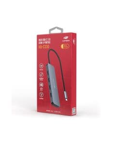 Hub C3Tech USB 4 Portas Tipo C Preto
