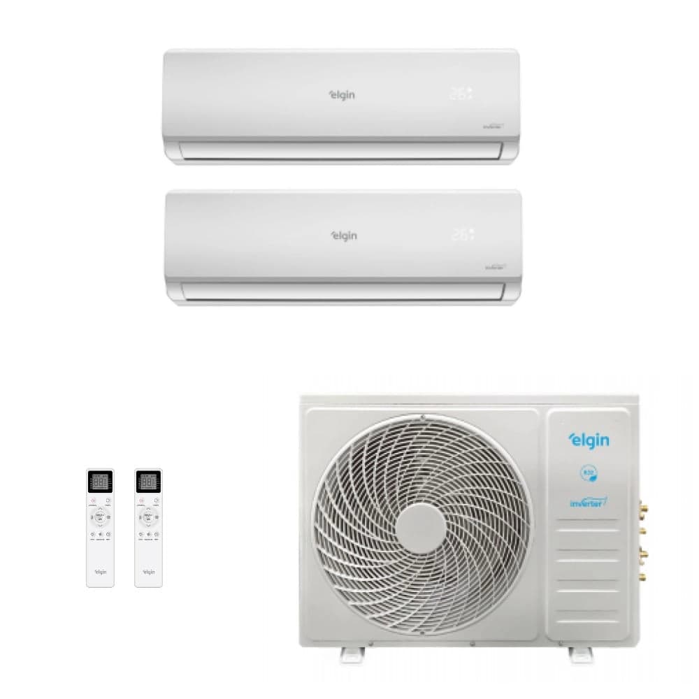 Ar-Condicionado Bi Split Inverter Elgin 18.000 (2x Evap HW 12.000) Quente/Frio 220V