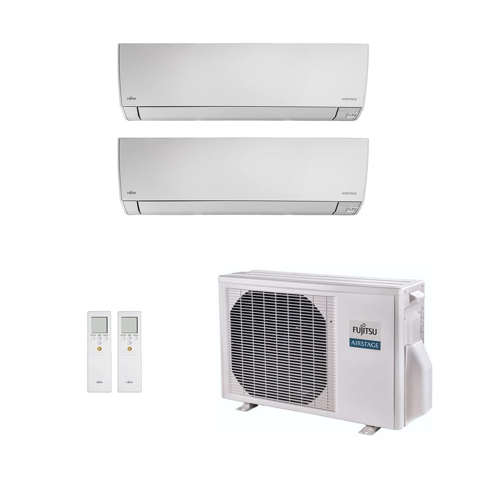 Ar-Condicionado Multi Split Inverter Fujitsu 14.000 (1x Evap HW 7.000 + 1x Evap HW 12.000) Quente/Frio 220V