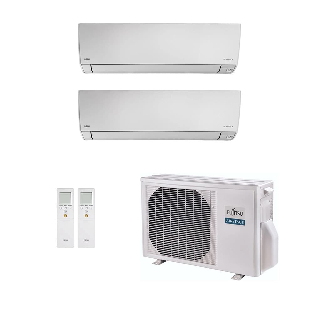 Ar-Condicionado Multi Split Inverter Fujitsu 14.000 (1x Evap HW 7.000 + 1x Evap HW 9.000) Quente/Frio 220V