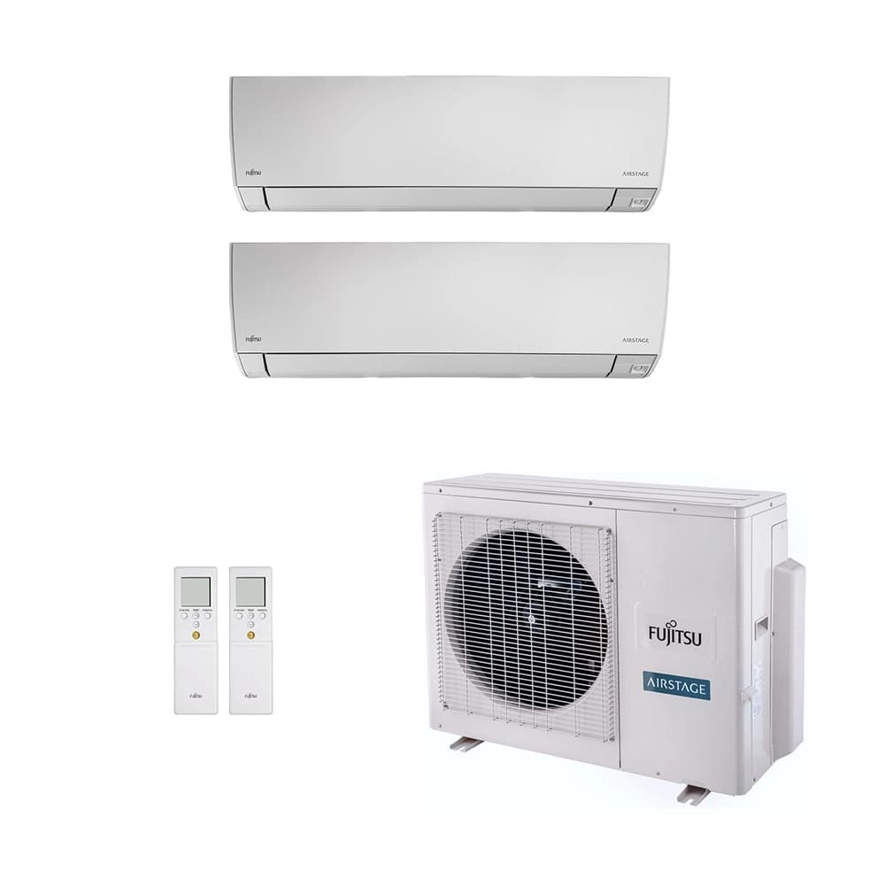 Ar-Condicionado Multi Split Inverter Fujitsu 18.000 (1x Evap HW 9.000 + 1x Evap HW 12.000) Quente/Frio 220V