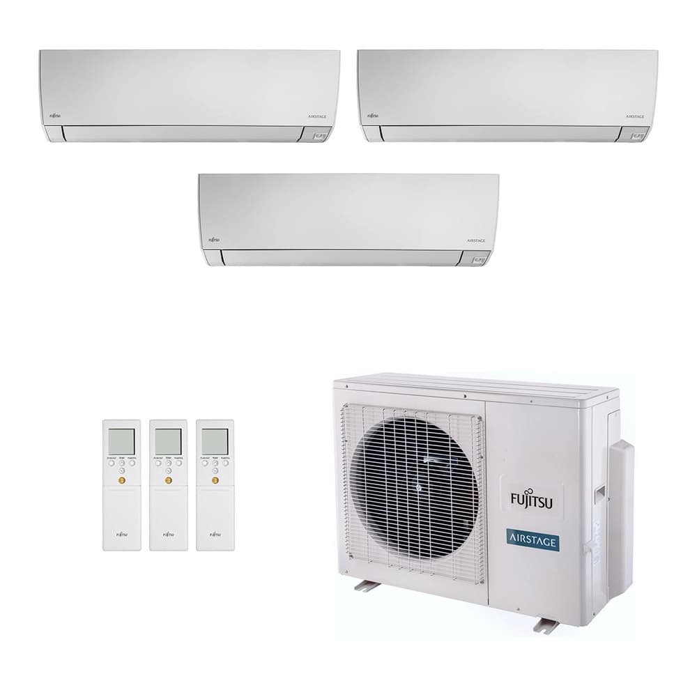 Ar-Condicionado Multi Split Inverter Fujitsu 18.000 (2x Evap HW 9.000 + 1x Evap HW 12.000) Quente/Frio 220V