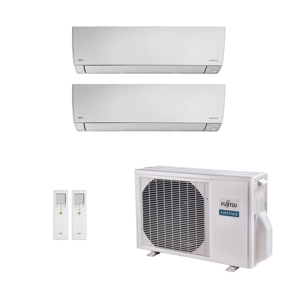 Ar-Condicionado Multi Split Inverter Fujitsu 18.000 BTUs (2x Evap HW 7.000) Quente/Frio 220V