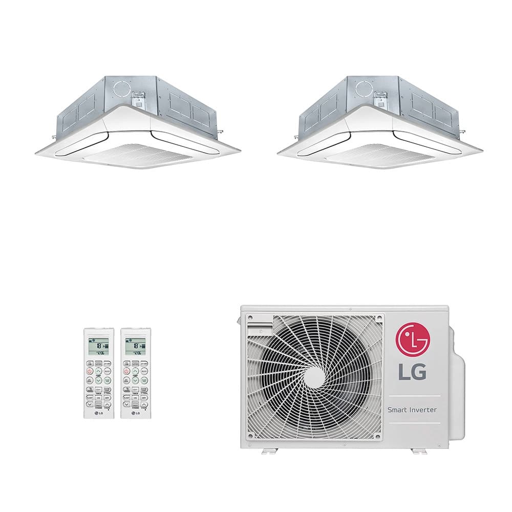 Ar-Condicionado Multi Split Inverter LG 18.000 (2x Evap Cassete 4 Vias 9.000) Quente/Frio 220V