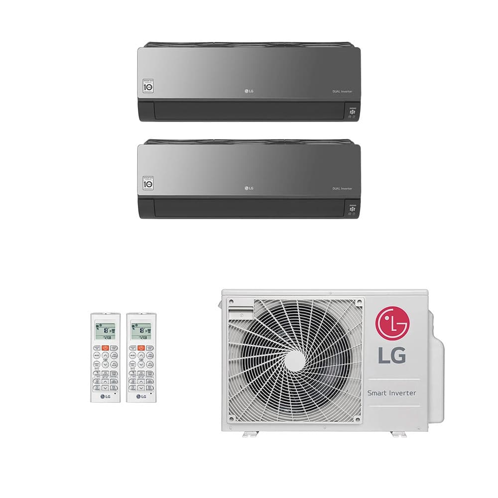 Ar-Condicionado Multi Split Inverter LG 18.000 (2x Evap HW Artcool 7.000) Quente/Frio 220V