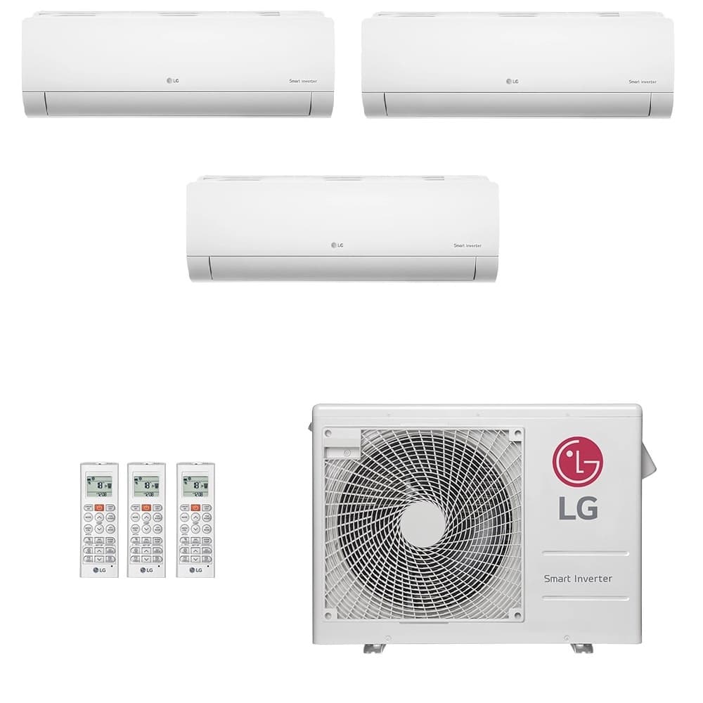 Ar-Condicionado Multi Split Inverter LG 21.000 (2x Evap HW 9.000 + 1x Evap HW 12.000) Quente/Frio 220V