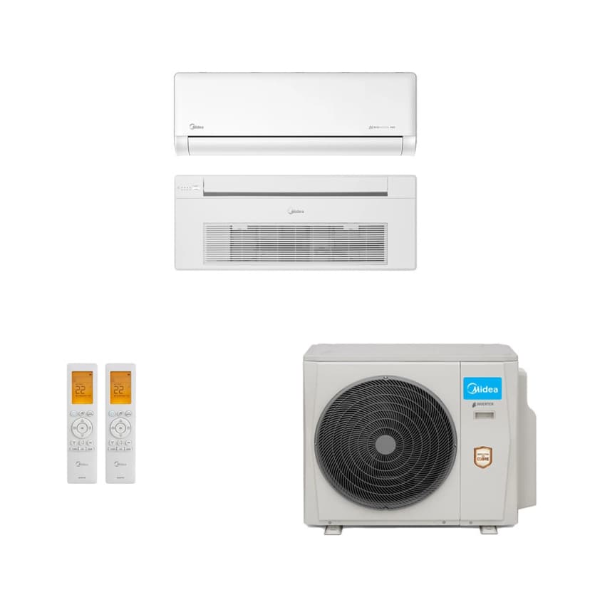 Ar-Condicionado Multi Split Inverter Midea 18.000 (1x Evap HW 9.000 + 1x Evap Cassete 1 Via 12.000) Quente/Frio 220V