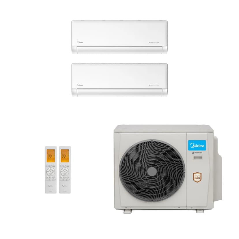 Ar-Condicionado Multi Split Inverter Midea 18.000 (1x Evap HW 9.000 + 1x Evap HW 12.000) Quente/Frio 220V
