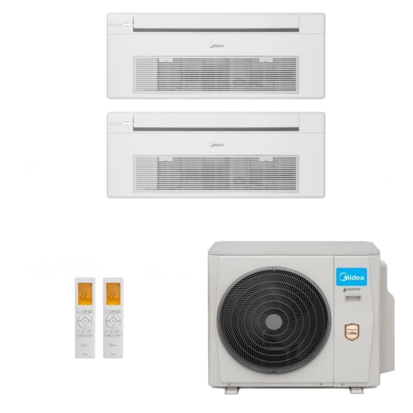 Ar-Condicionado Multi Split Inverter Midea 18.000 (2x Evap Cassete 1 Via 12.000) Quente/Frio 220V