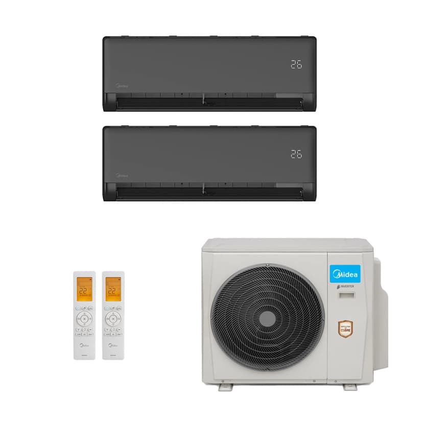 Ar-Condicionado Multi Split Inverter Midea 18.000 (2x Evap HW 9.000) Quente/Frio 220V