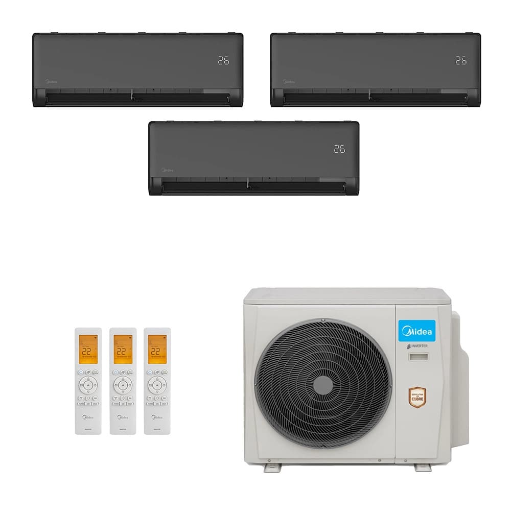 Ar-Condicionado Multi Split Inverter Midea 27.000 (1x Evap HW 9.000 + 2x Evap HW 12.000) Quente/Frio 220V