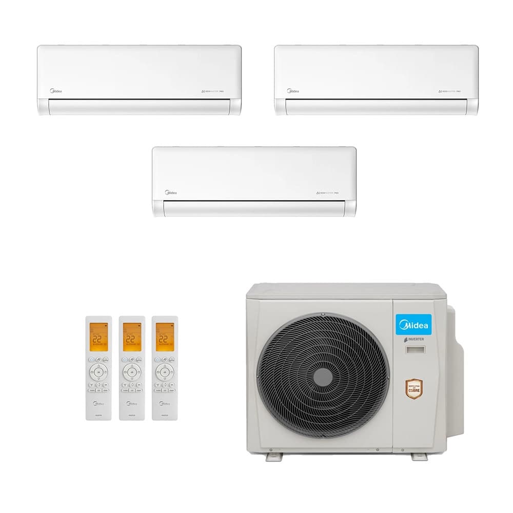 Ar-Condicionado Multi Split Inverter Midea 27.000 (3x Evap HW 12.000) Quente/Frio 220V