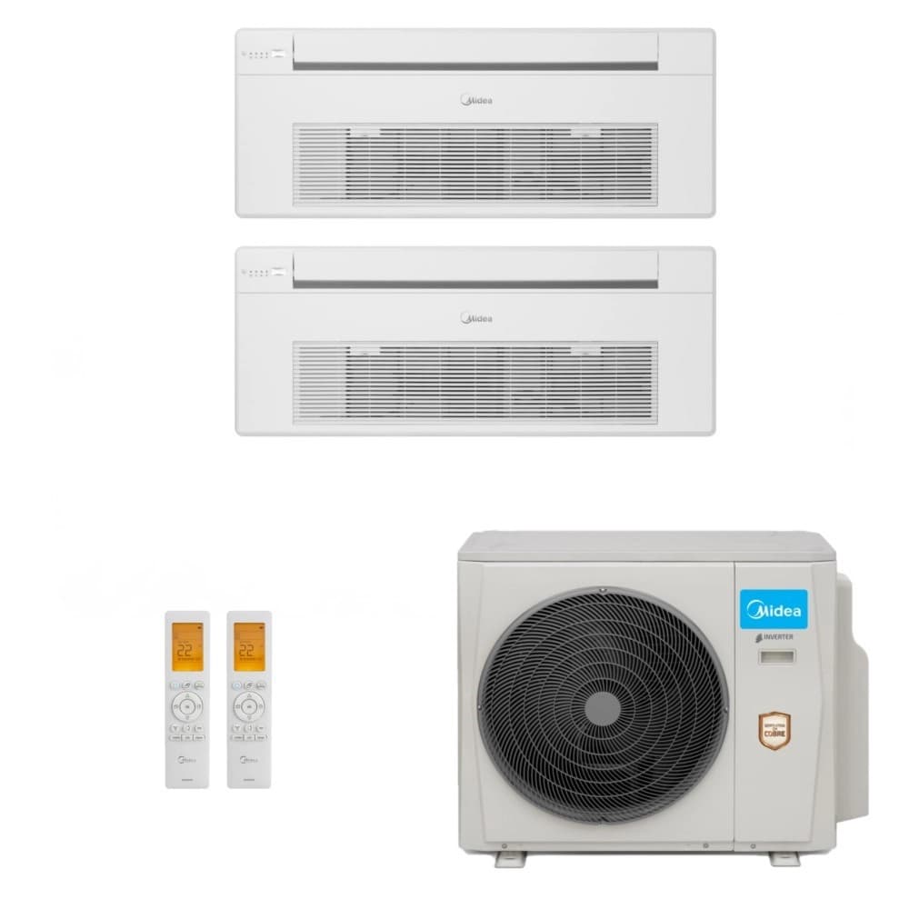 Ar-Condicionado Multi Split Inverter Midea 42.000 (2x Evap Cassete 1 Via 18.000) Quente/Frio 220V