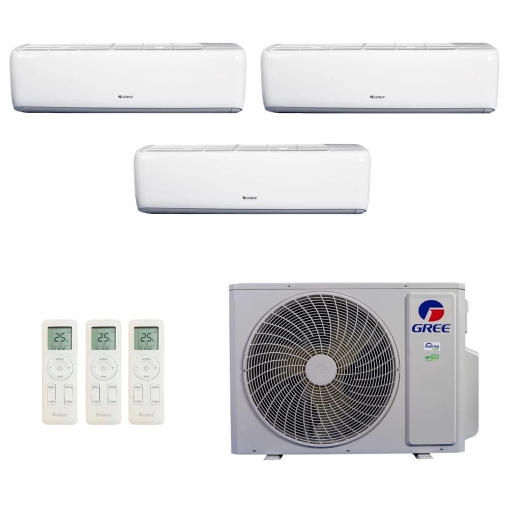 Ar-Condicionado Multi Split Inverter R-32 Gree 24.000 (1x Evap HW 9.000 + 2x Evap HW 12.000) Quente/Frio 220V